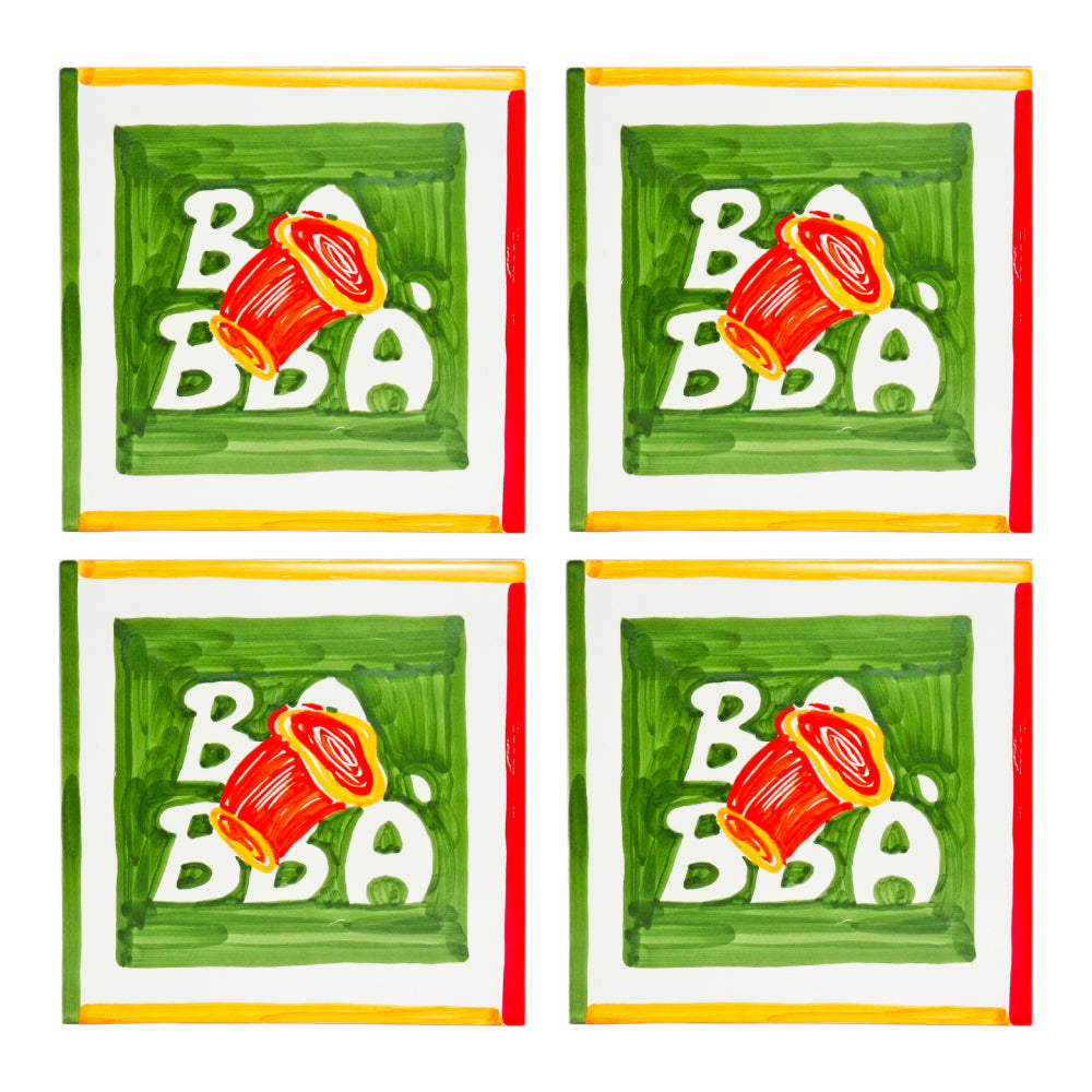 Maiolica Babà Napoletano dipinta a mano su terracotta smaltata. Ceramica artigianale Made in Italy, per uso alimentare, decorazione e regalo originale.