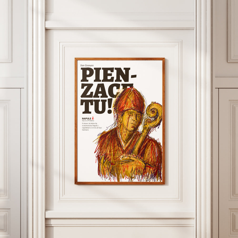 San Gennaro, pensaci tu
Un omaggio visivo e spirituale al Patrono di Napoli, simbolo di fede, identita e speranza. Con la sua iconica mitra e il pastorale, San Gennaro veglia sui napoletani e sulla citta, in un intreccio di sacro e popolare che attraversa i secoli.
