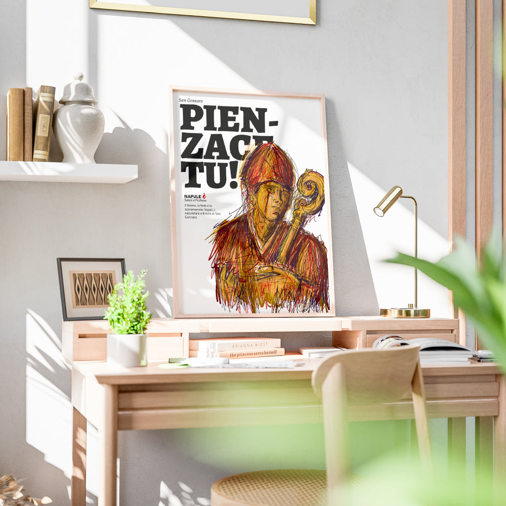 San Gennaro, pensaci tu
Un omaggio visivo e spirituale al Patrono di Napoli, simbolo di fede, identita e speranza. Con la sua iconica mitra e il pastorale, San Gennaro veglia sui napoletani e sulla citta, in un intreccio di sacro e popolare che attraversa i secoli.