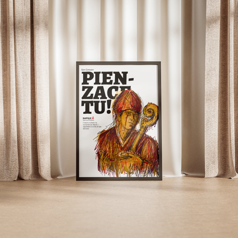 San Gennaro, pensaci tu
Un omaggio visivo e spirituale al Patrono di Napoli, simbolo di fede, identita e speranza. Con la sua iconica mitra e il pastorale, San Gennaro veglia sui napoletani e sulla citta, in un intreccio di sacro e popolare che attraversa i secoli.