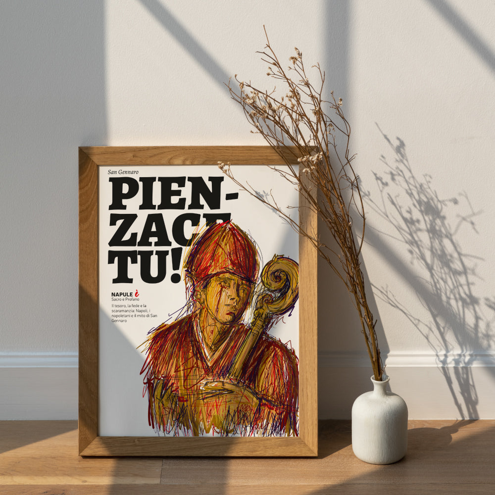 San Gennaro, pensaci tu
Un omaggio visivo e spirituale al Patrono di Napoli, simbolo di fede, identita e speranza. Con la sua iconica mitra e il pastorale, San Gennaro veglia sui napoletani e sulla citta, in un intreccio di sacro e popolare che attraversa i secoli.